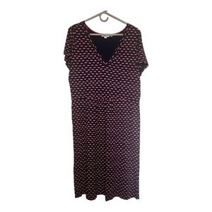 Boden Penelope Lips Dress A-Line Size 18L Modal & Cotton
